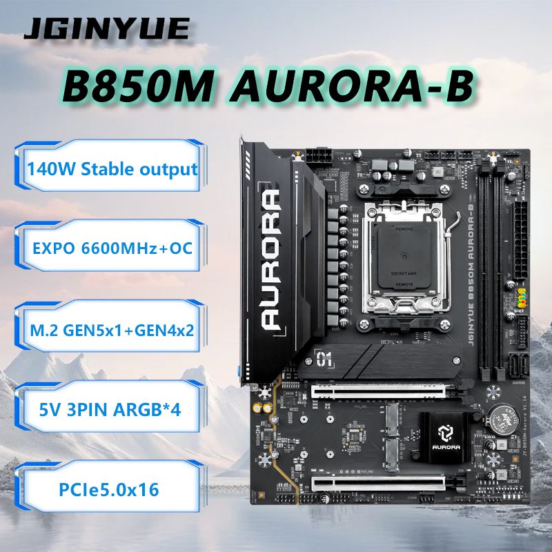Am5 Micro Atx Pcie 5.0 Motherboard - JGINYUE B850M AURORA-B Nowa płyta główna