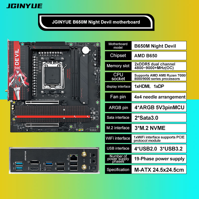 Płyta główna JGINYUE B650M NIG – X870E Atx Motherboard recenzja i cena