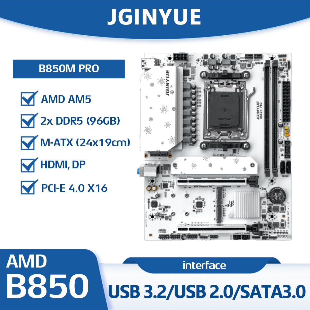 Płyta główna JGINYUE B850M PRO – Am5 Micro Atx Pcie 5.0 Motherboard recenzja i cena