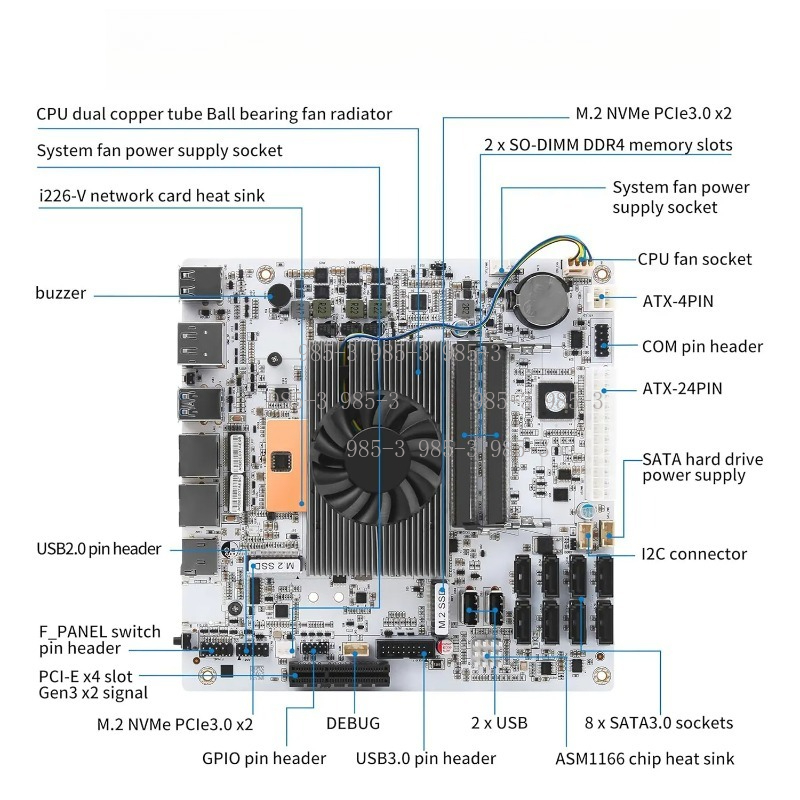 Biała płyta główna Mini-ITX M1 – Mini Itx Dual 2.5G Nas Motherboard recenzja i cena